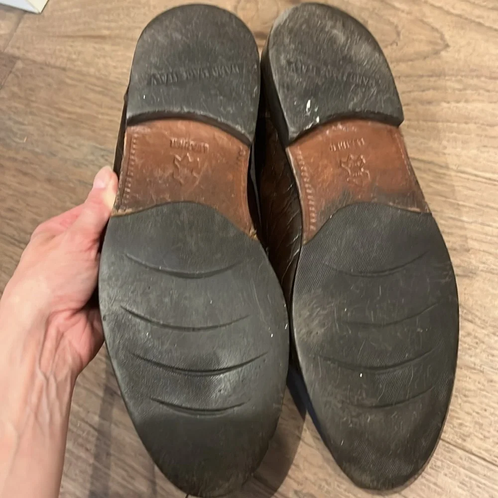 VERO CUOIO Donald J Pliner signature vintage leather tassel loafers, size 9.5